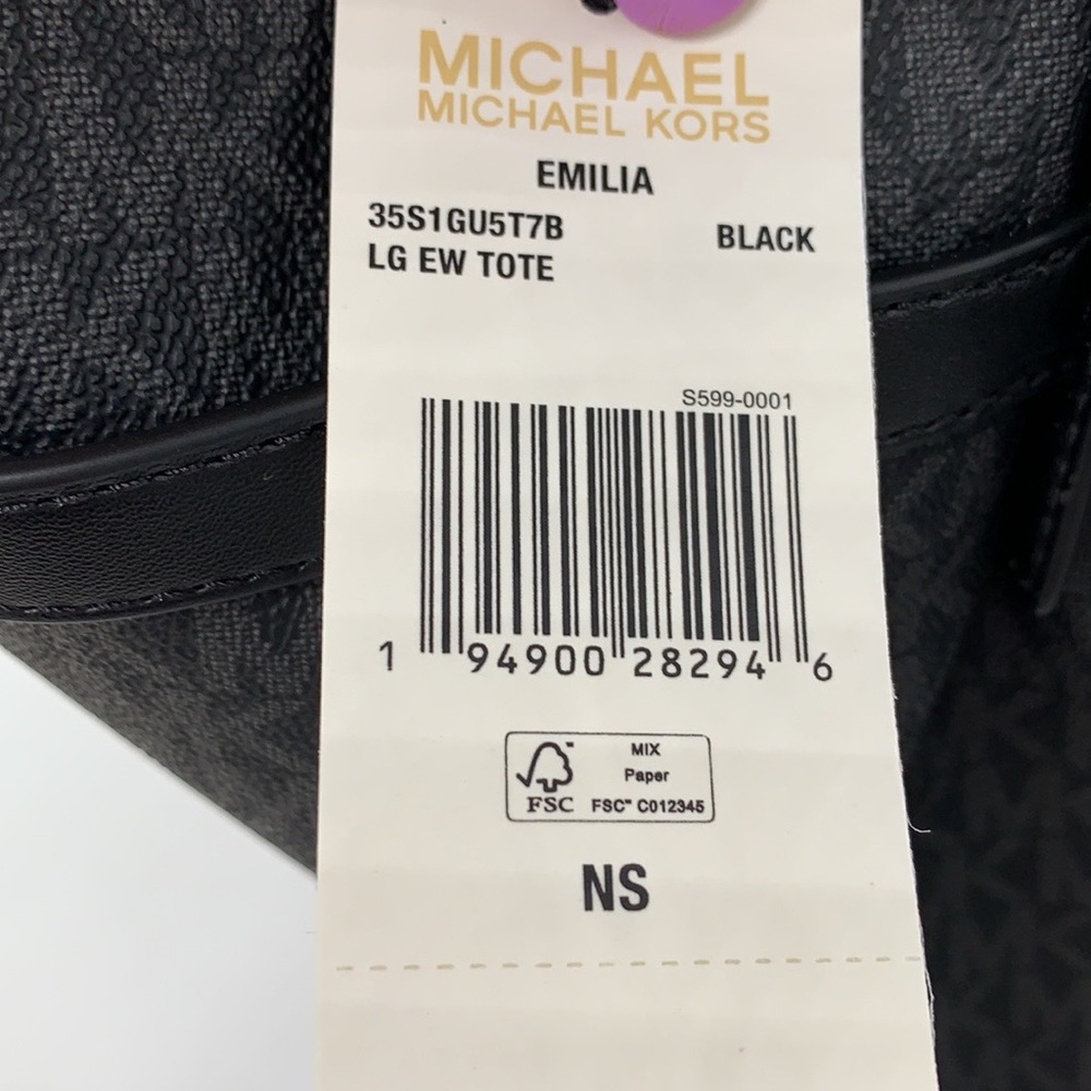 MICHAEL KORS
Emilia Large Logo Tote Shoulder Bag
COLOR Black Signature 
NWT - Picture 11 of 16